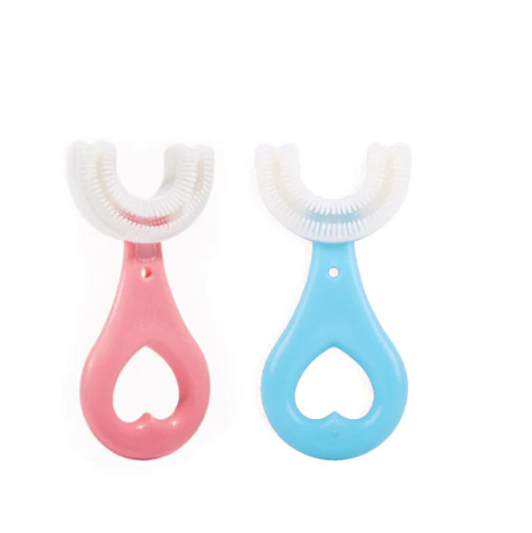 Children's toothbrush U-shaped soft silicone lazy baby toothbrush convenient toddler mouth-containing manual